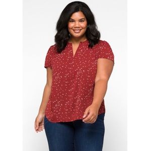 Linnette Split Neck Smocked Blouse